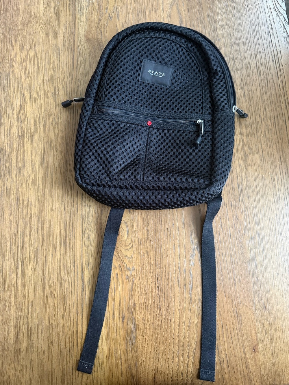 STATE Black Mesh Mini Backpack